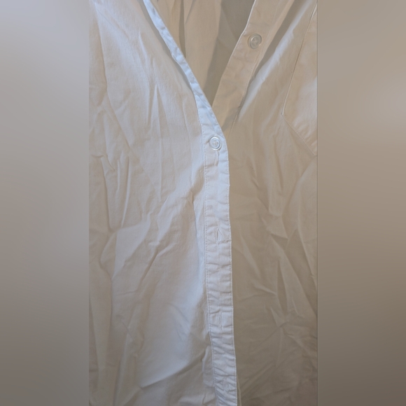 Tribal Women's Classic White Button Up Shirt with Roll-Up Sleeves L - Picture 2 of 10